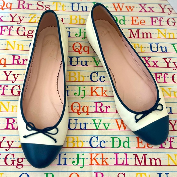 J. Crew leather Kiki Cap Toe ballet / flat shoes